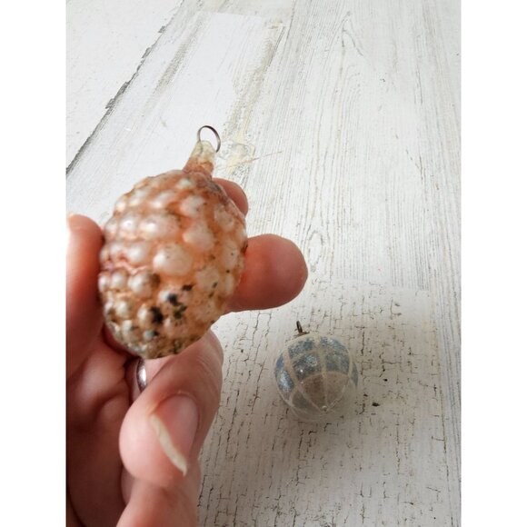 Antique glass grapes raspberry ball blue ornament Xmas tree set - Picture 6 of 11